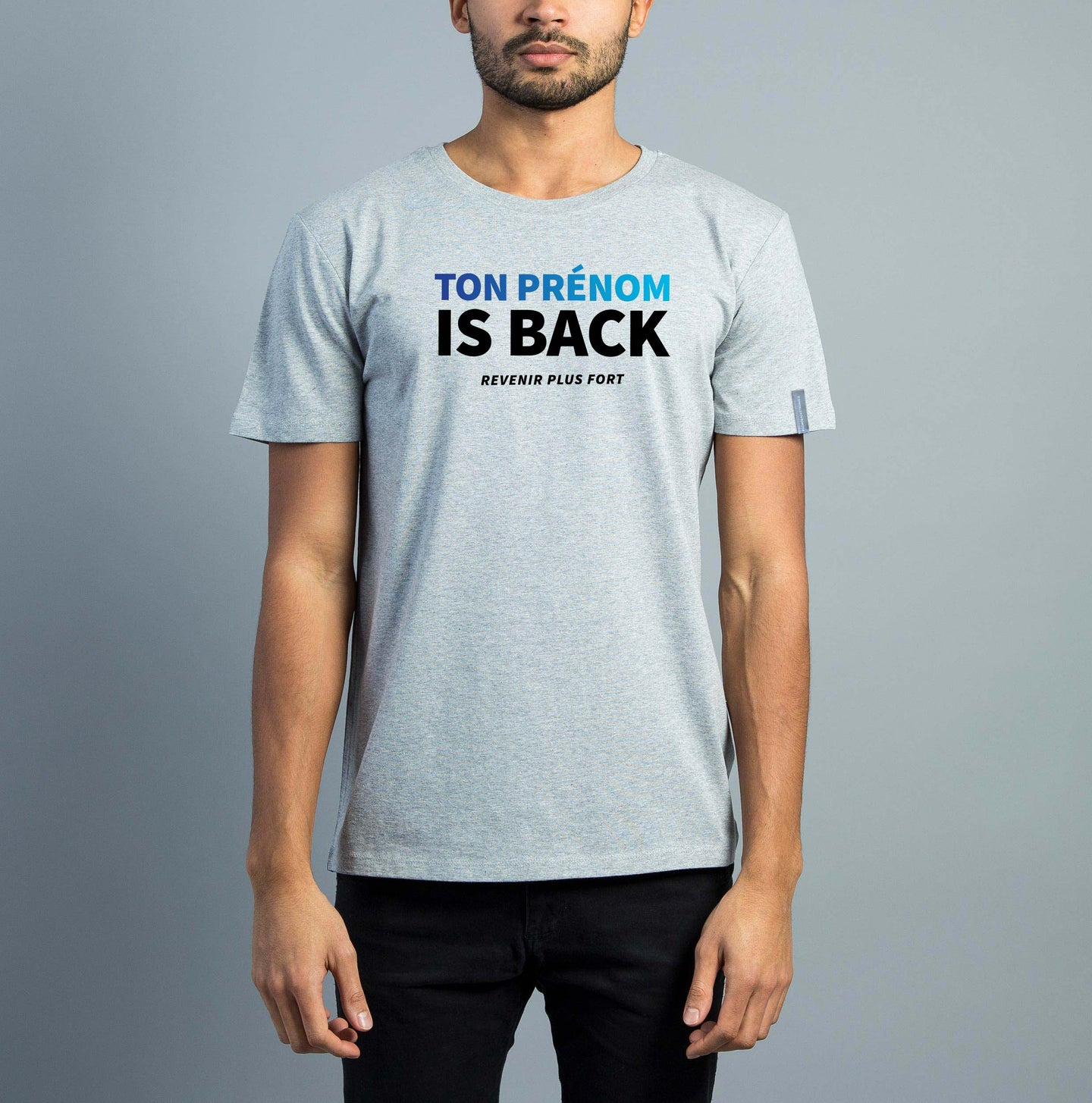 TON PRÉNOM IS BACK Tee-shirt Gris Homme