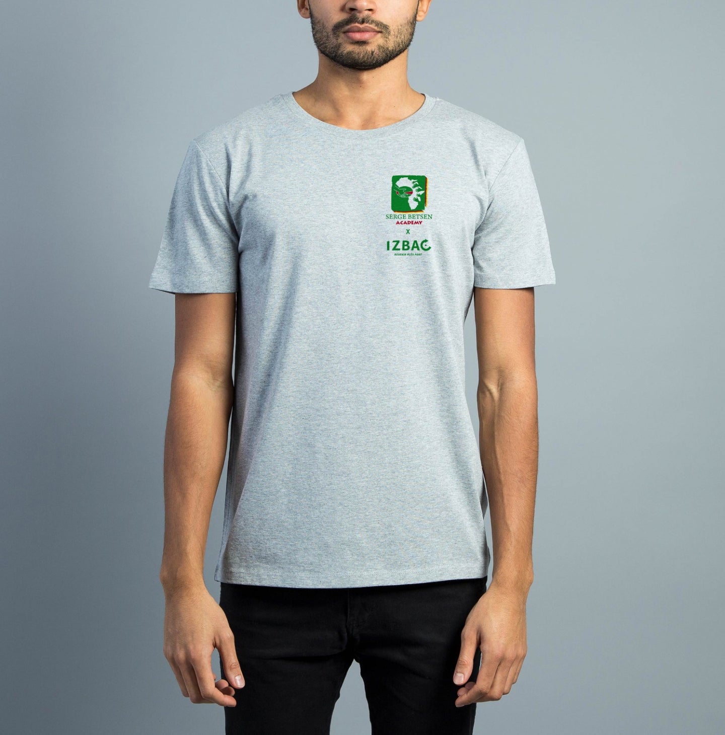 Tee-shirt Serge Betsen Academy Homme Gris Poitrine manches courtes