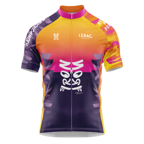 🟠🟣👨 IRON TOINOU Maillot Cyclisme Homme Orange/Pink