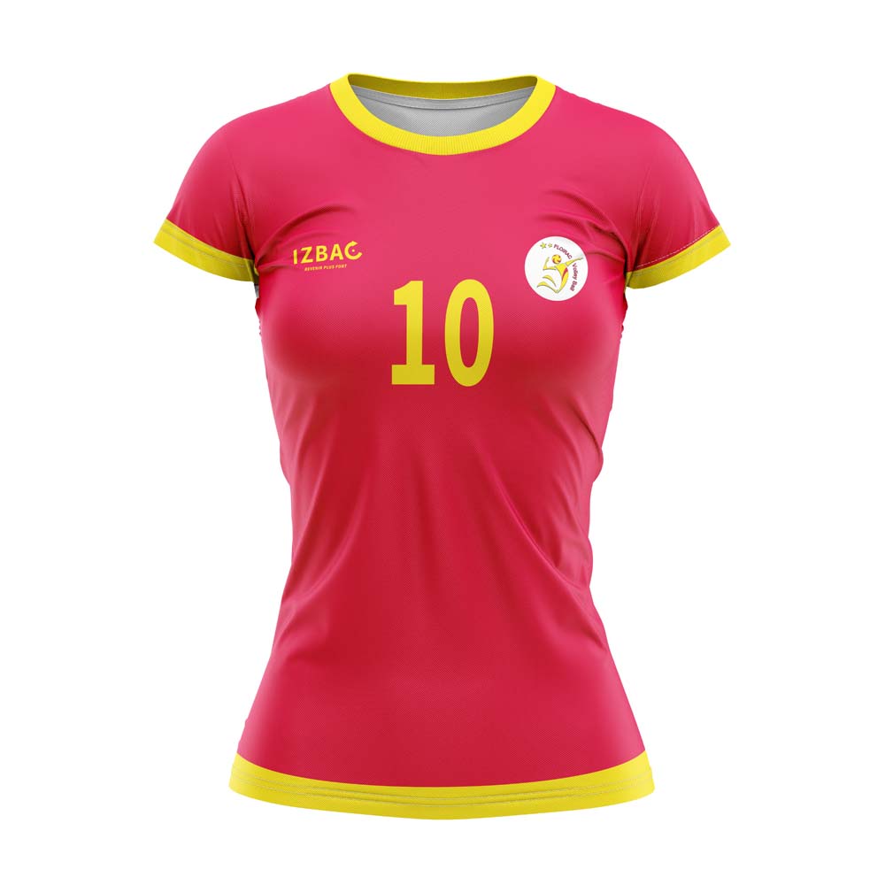 CM Floirac Volley Maillot Col Rond Femme Rouge