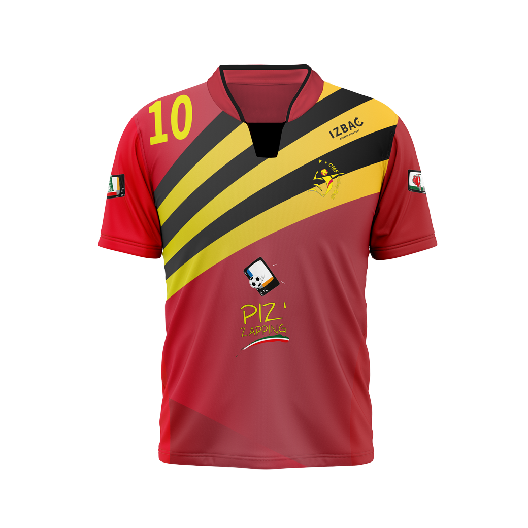 CM Floirac Volley Maillot Col Mao Homme Rouge